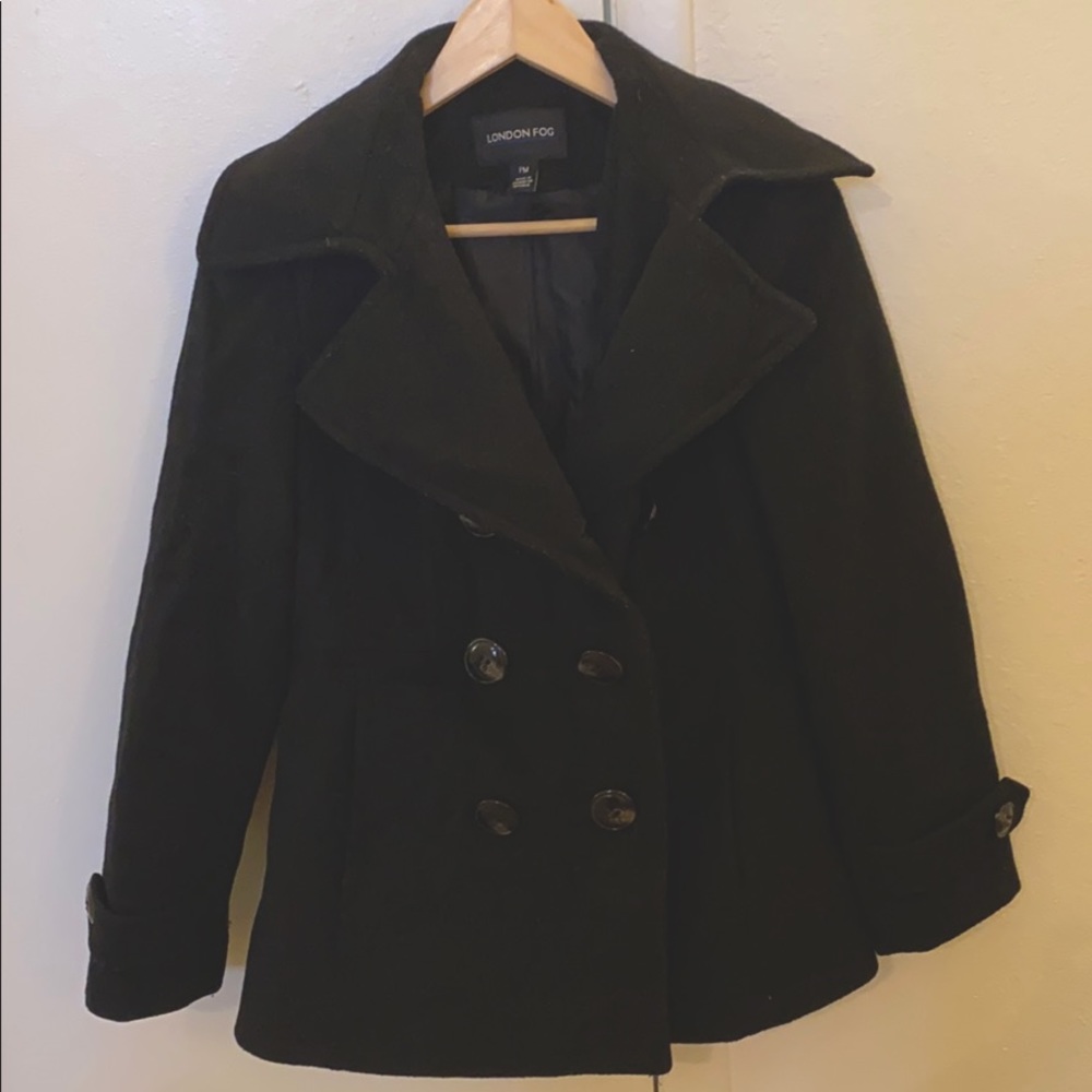 London Fog Wool Peacoat Petite Medium